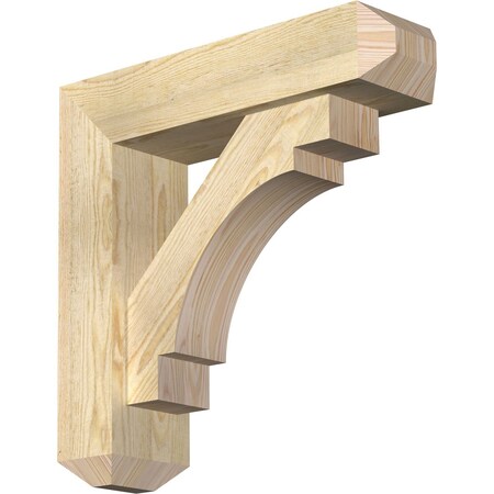 Ekena Millwork Merced Craftsman Rough Sawn Bracket w/ Offset Brace, Douglas Fir, 6"W x 22"D x 22"H BKT0604X22X22MRC04RDF